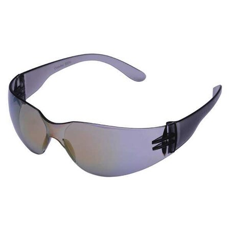 Condor Safety Glasses, Condor(TM) V, Red Mirror Scratch Resistant Lens, Polycarbonate, Brown Frameless 4VCG1