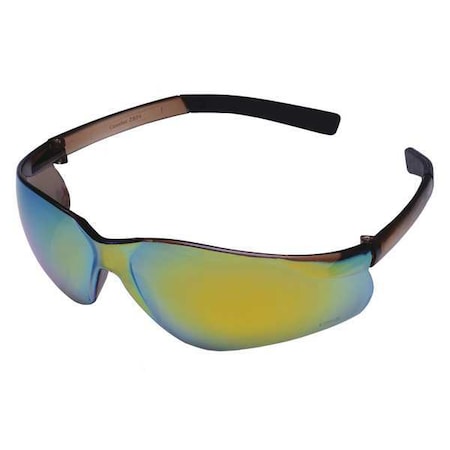 Zoro Select Wasko(TM), Safety Glasses, Scratch-Resistant, Rainbow Mirror Lens, Gray Frame 4VCH4