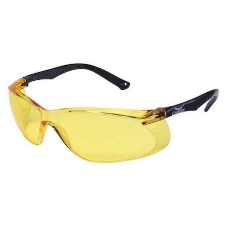 Condor Jbird, Safety Glasses, Anti-Scratch, Amber Lens, Black Frame, Frameless 4VCK5