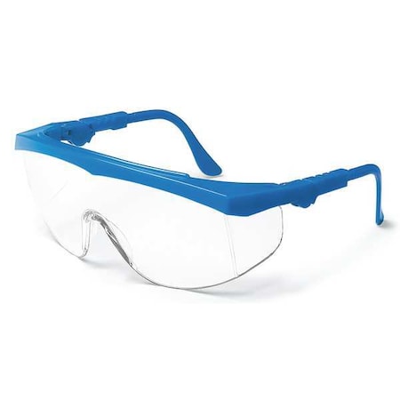 Condor Safety Glasses, Spirit(TM), Clear Anti-Fog, Scratch-Resistant Lens, Polycarbonate, Blue 4VCC9