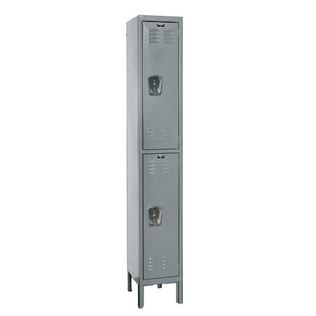Hallowell Wardrobe Locker, 12 in W, 15 in D, 66 in H, (1) Wide, (2) Tier, Dark Gray U1256-2A-HG
