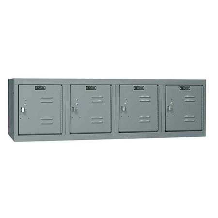 Hallowell Wall Mount Box Locker, 48 in W, 18 in D, 14 3/4 in H, (1) Tier, (4) Wide, Dark Gray U1482-4WM-HG