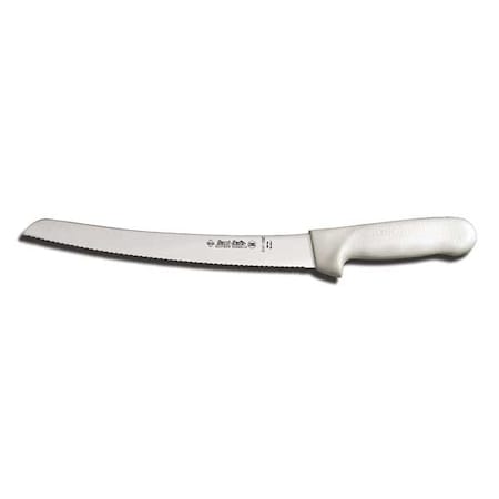 Dexter Russell Bread Slicer, 10In, Curved, Scalloped, White 18173