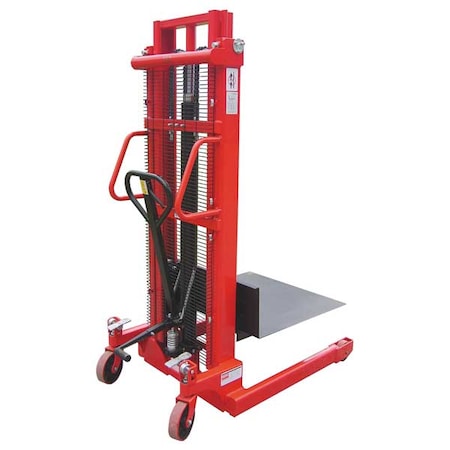 DAYTON Portable Manual Platform Lift Truck, Manual, 2,000 lb Load Capacity, Foot Pump Lift Control 4VME4