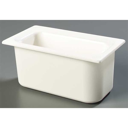 Carlisle Foodservice Third Size Food Pan, 4 Qt Cap, White CM110202