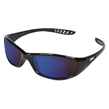 Kleenguard V40 HellRaiser, Safety Glasses, Anti-Scratch, Blue Lens, Black Frame, Full-Frame 20543