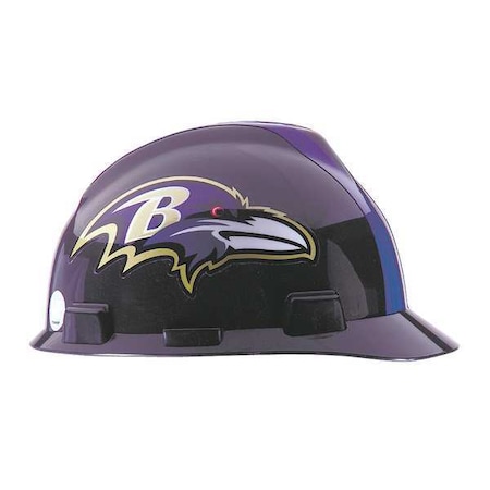 Msa Safety Front Brim NFL Hard Hat, Type 1, Class E, One-Touch (4-Point), Black 818386