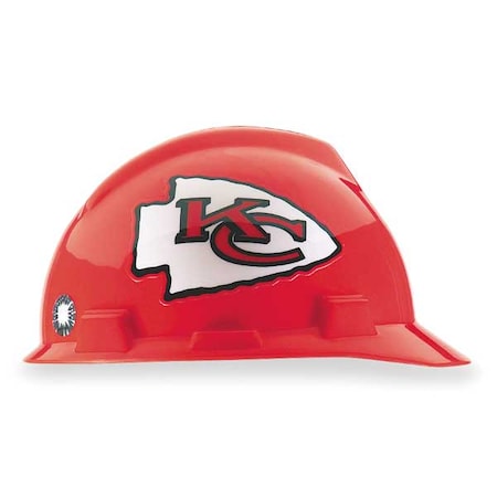 Msa Safety Front Brim NFL Hard Hat, Type 1, Class E, One-Touch (4-Point), Red 818398