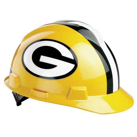 Msa Safety Front Brim NFL Hard Hat, Type 1, Class E, One-Touch (4-Point), Green 818395