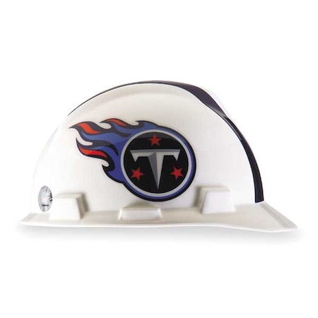 Msa Safety NFL Hard Hat, V-Gard NFL, Polyethylene, 4 Point Fas-Trac III, Type 1, Class E, White 818413