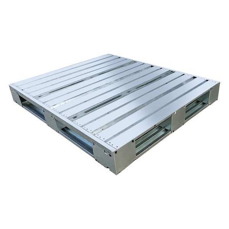 ZORO SELECT Galvanized steel Pallet, 48 in L, 40 in W, 5 3/8 in H 4VYH3