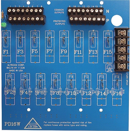 Altronix Power Dist Module 16 Output PTC PD16WCB
