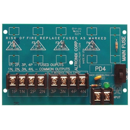 Altronix Power Dist Module 4 Output PTC PD4CB