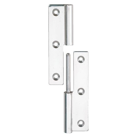 Lamp Lift-Off Hinge, 304 Stainless steel, Full Surface Mounting, 1 13/64 in Leaf W x 1 31/32 in Leaf H KN-50L/SS