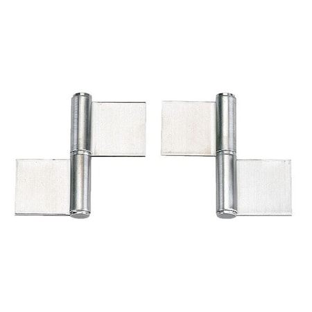Lamp Lift-Off Hinge, 304 Stainless steel, Weld-On Mounting, 2 5/32 in Leaf W x 1 61/64 in Leaf H, Satin S-6166-2-R