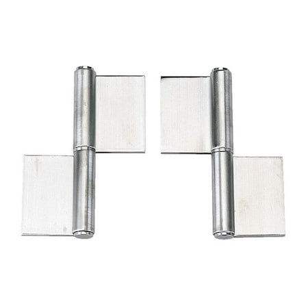 Lamp Lift-Off Hinge, 304 Stainless steel, Weld-On Mounting, 2 5/32 in Leaf W x 2 15/16 in Leaf H, Satin S-6166-6-L