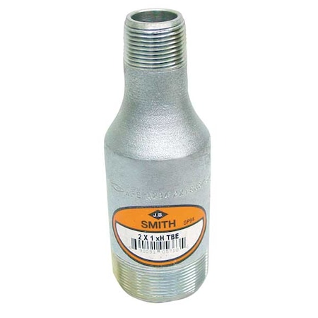 Zoro Select Swage Nipple Extra Heavy Concentric Swage Nipple, 2" Pipe, MNPT, Carbon Steel, Class XH 0338027121