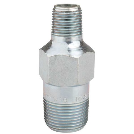 ZORO SELECT 1/2" Male NPT x Male NPT Carbon Steel Extra Heavy Concentric Swage Nipple 0338025158