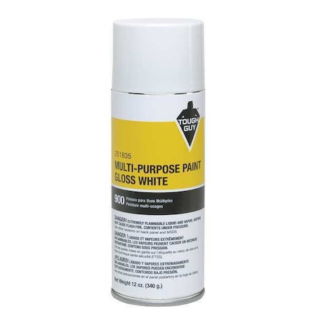 Tough Guy Spray Paint, White, Gloss, 12 oz. 251835