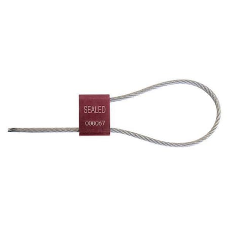 Tydenbrooks ISO 17712:2013 HS Cable Seal, 12" x 3/16", Laser Marked, Red, PK200 1061007