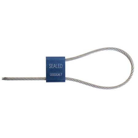 Tydenbrooks ISO 17712:2013 HS Cable Seal, 12" x 3/16", Laser Marked, Blue, PK200 1061008