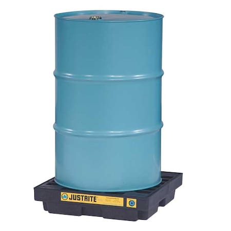 Justrite Spill Deck, 12 gal Spill Capacity, 1 Drums, 1,250 lb Load Capacity, Recycled Polyethylene 28653