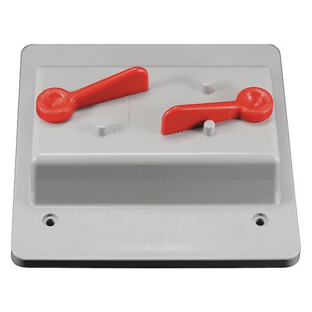 Cantex Weatherproof Cover, Switch Box Type, 2 Gang, Toggle Switch Cover Type 5133331