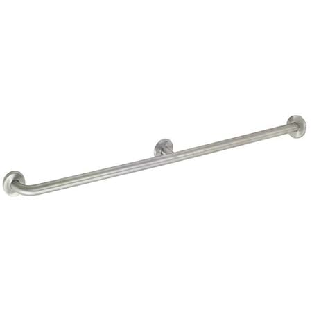 Zoro Select Wall Mount Grab Bar Toilet Partition, 48" L, Stainless Steel, Satin 4WMG3