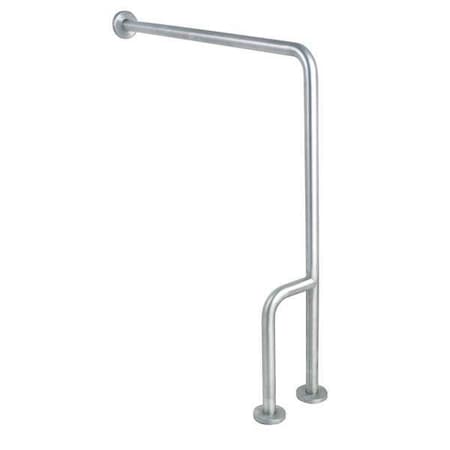 Zoro Select Wall Mounted, Left Grab Bar Floor-to-Wall, 30" L, Stainless Steel, Satin With Textured Finish 4WMH2