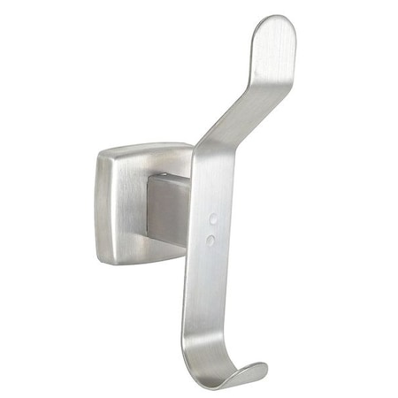 Zoro Select Hat & Coat Hook, 2 Hook, 2In D, Satin 4WMK9