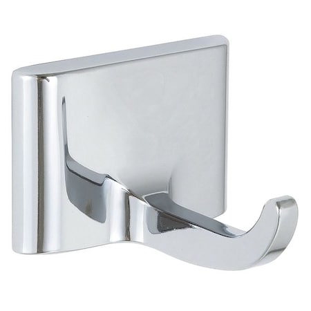 Zoro Select 2 1/8 in W x 1 1/2 in H, Zamac, Bathroom Hook 4WMK7
