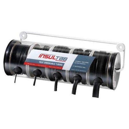 Insultab Heat Shrink Tube Kit, Thin Wall, 2:1 I.D. Shrink Ratio, Black, Assorted 30-PP-105