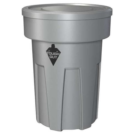 Cortech Cobra Can 25 gal Round Trash Can, Gray, None, Thermoplastic, Not Applicable COR25FR