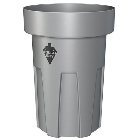 Cortech Cobra Can 55 gal Round Trash Can, Gray, None, Thermoplastic, Not Applicable COR55FR