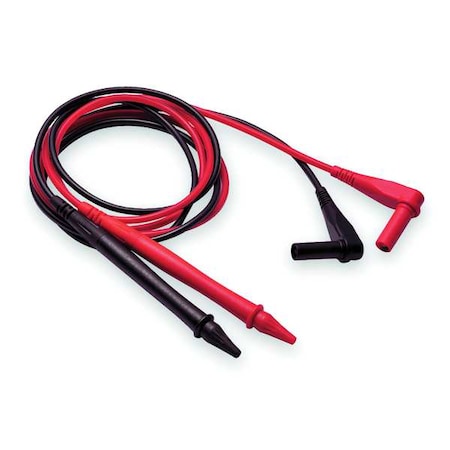 Zoro Select Test Probe Lead, CAT III 1000V, Shrouded Banana Plug, 3 ft. 3", PVC, Black, Red 4WPZ4