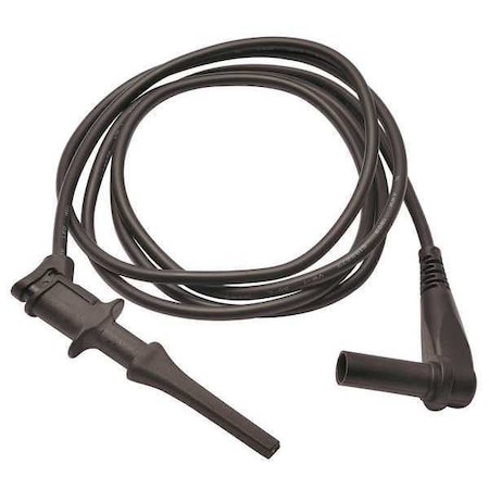 Zoro Select Test Clip Lead, CAT II 300V, Shrouded Banana Plug, 3 ft. 4", PVC, Black 4WRD2