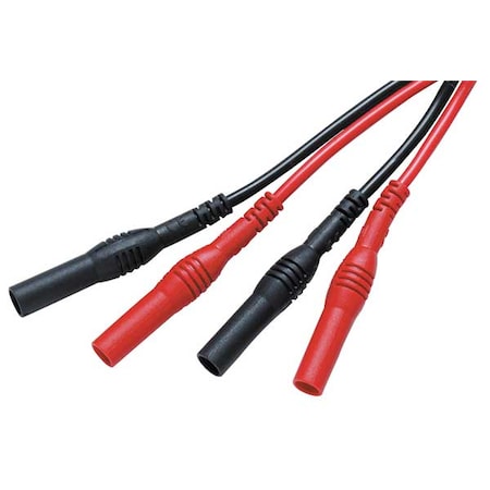 Zoro Select Modular Test Lead Kit, CAT III 1000V, Shrouded Straight Both Ends, 4 ft., Double Insulation 4WRD5