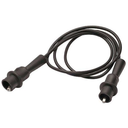 Zoro Select Patch Cord, Alligator Clip on Both Ends, 40", Silicone, Black 4WRE9