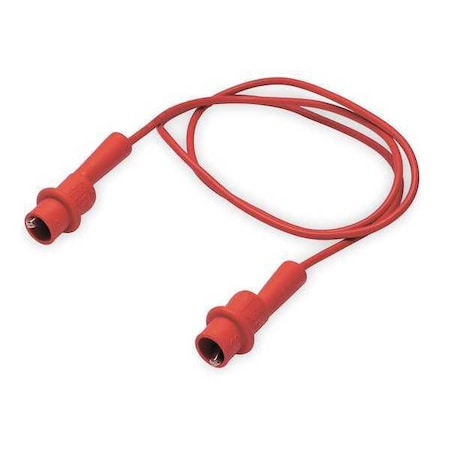 Zoro Select Patch Cord, Alligator Clip on Both Ends, 40", Silicone, Red 4WRF1
