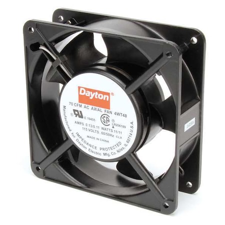 Dayton Axial Fan, Square, 115V AC, 1 Phase, Cast Aluminum, 4 11/16 in W. 4WT48