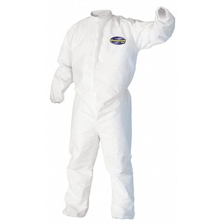 Kleenguard Collared Disp. Coveralls, White, L, PK25 46103