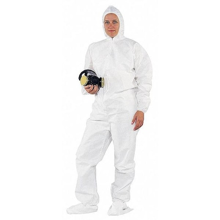 Kleenguard Hooded Disp. Coveralls, White, L, PK24 49123