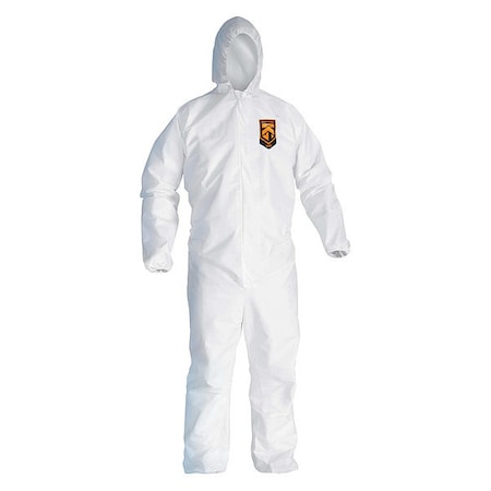 KLEENGUARD Disposable Coveralls, 24 PK, White, SMMMS, Zipper 49115