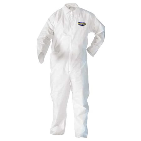 Kleenguard Disposable Coveralls, White, L, PK24 49003