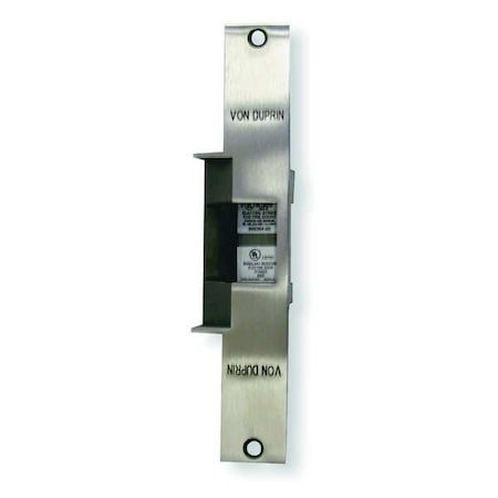 Von Duprin Electric Door Strike, Stainless Steel, Satin Stainless Steel, Includes: (2) Plug Connectors 6215 12V US32D CON