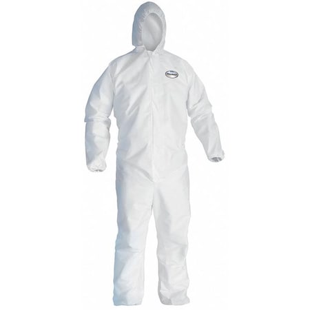 Kleenguard Hooded Disp. Coveralls, White, 4XL, PK21 46117