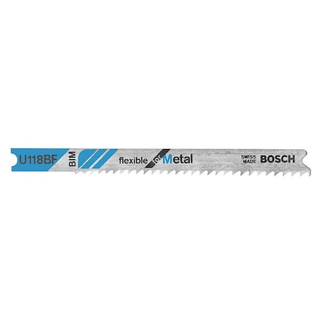 Bosch Jigsaw Blade, U-Shank, 3-1/8 In. L, PK5 U118BF