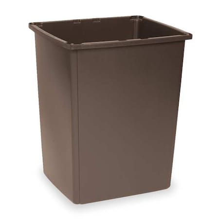 RUBBERMAID COMMERCIAL 56 gal Rectangular Trash Can, Brown, 25 1/2 in Dia, None, Polyethylene FG256B00BRN