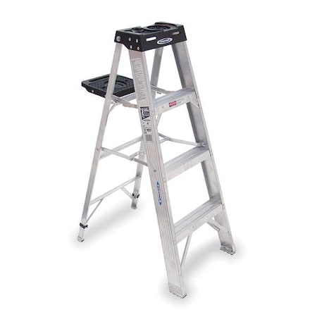 Werner 4 ft Aluminum Stepladder, 300 lb Capacity 374