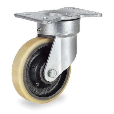 Zoro Select Kingpinless Plate Caster, Swivel, Poly, 6 in, 1600 lb, A TSH150PT15T24